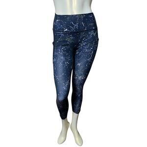 GapFit Sculpt Revolution Leggings, Navy Splatter Print, M, High-Waist